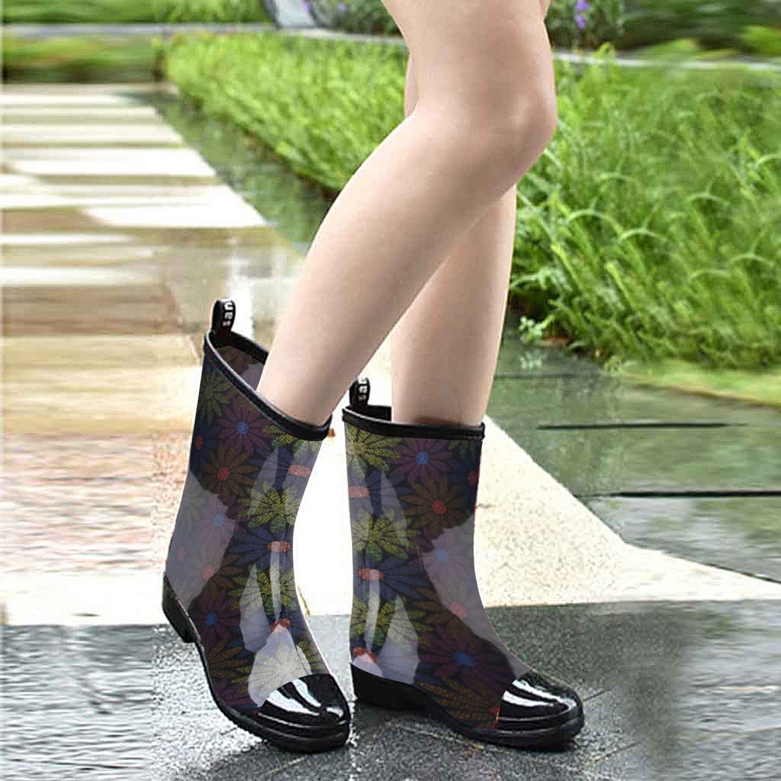 OKBOP Women's Rain Boots-Ladies Boots Lace-Up Fashion Christmas Dress Shoes for Women Warm Winter Womens Boots