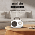 thumbnail image 2 of Retro Bluetooth Speaker Subwoofer Mini High Quality Desktop Loudspeaker Home Portable Speaker-White, 2 of 9