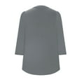 thumbnail image 5 of UAMVSH Tunic Tops for Women Fashionable 3/4 Sleeve Pleated Front Shirts Casual V-Neck Solid Color Business Dressy Blouses(Medium,Gray), 5 of 5