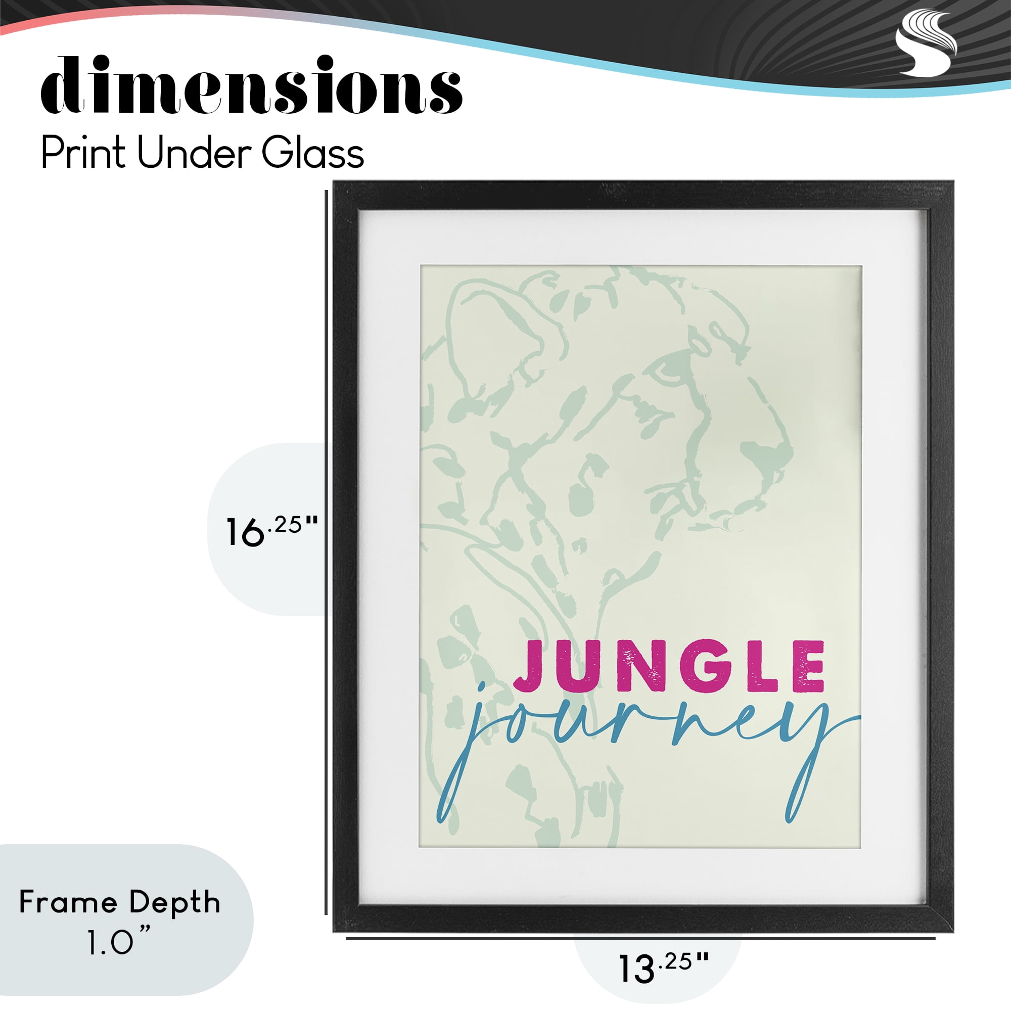 Stupell Industries Jungle Journey Cheetah Black Framed Print Under Glass, design by Lanie Loreth