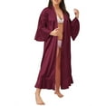 thumbnail image 4 of XXLvision Women's Plus Size Lace Satin Lingerie Kimono Nightgown Bath Robe Sleepwear Nightwear, 4 of 5