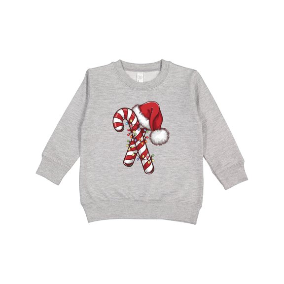 Inktastic Red and White Candy Cane Santa Christmas Funny Xmas Lights Toddler Sweatshirt