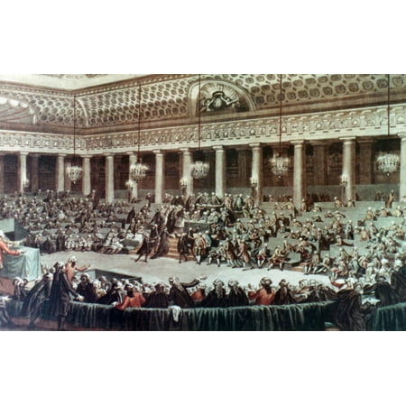 - French Revolution 1789 Nthe Constituent Assembly Debating Important Measures On Night Of 4 August 1789 Colored Engraving Rolled Canvas Art - (24 x 36)