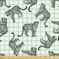 thumbnail image 2 of Ambesonne Savannah Fabric by the Yard Upholstery, Monochrome Leopard Pattern, 5 Yards, Charcoal Grey White, 2 of 5