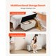 thumbnail image 3 of Banco otomano de almacenamiento VEVOR, banco de pie de cama capitoné con bolsillos laterales, baúl de almacenamiento tapizado abatible con estructura metálica, otomano de cama de lino, beige, 3 of 9