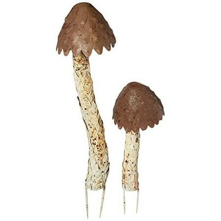 KALALOU Set of Metal Mushrooms, One Size, Brown
