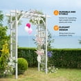 thumbnail image 6 of Ktaxon 7FT Vinyl Garden Arbor Arch PVC Wedding Arch for Patio Garden Climbing Plant Party, 6 of 8
