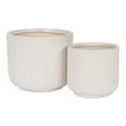 thumbnail image 4 of Maceta grande redonda de cerámica blanca Currula de Planter Cheung, 4 of 4