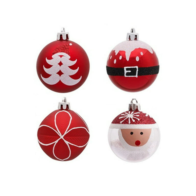  Lenwen 24 Pcs Christmas Tree Balls Ornaments Red and