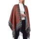 thumbnail image 4 of Poncho de invierno con estampado abierto y chales a cuadros para mujer, 4 of 5