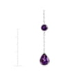 thumbnail image 3 of Amethyst Sterling Silver Emerald, Pear and Round Y Necklace, 20", 3 of 5