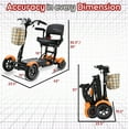 thumbnail image 4 of Dragon Mobile EX Durable Electric Wheelchair Mobility Scooter - 16" Premium Large Seat Wheelchair w/ Padded Armrests & Headlight - Orange, 4 of 11