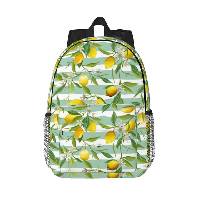 Lukts Lemon Pattern 15 Inch Student Backpack, Waterproof Laptop Backpack with Adjustable Shoulder Straps, Lightweight Travel, Campus Backpack, Unisex