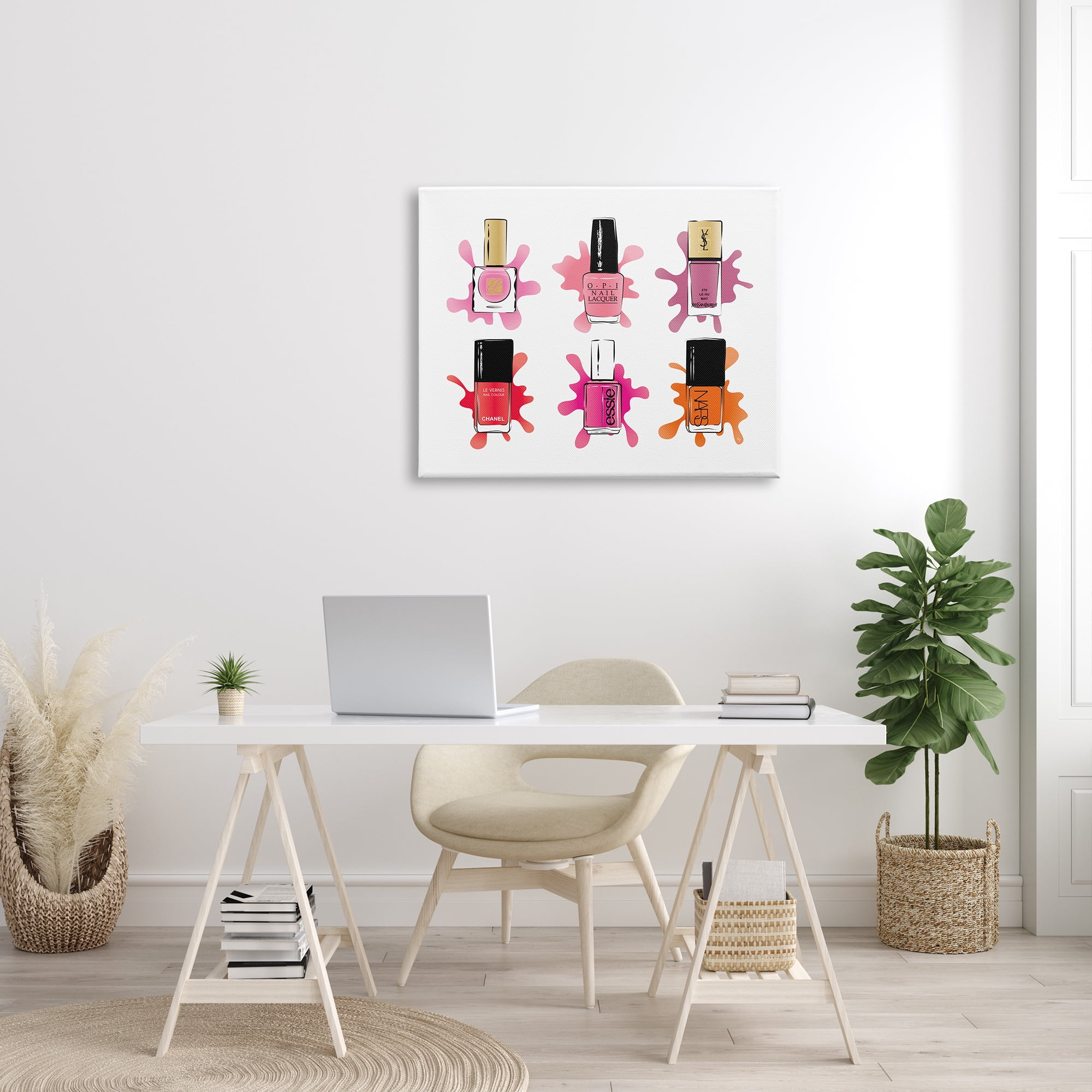 Stupell Industries Splash Nail Polish Glam Pink Purple Orange, 30 x 40, Designed by Martina Pavlova