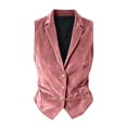 thumbnail image 3 of YanHoo Womens Velvet Vest Vintage Sleeveless V-Neck Button Down Waistcoat Casual Going Out Party Outfits, 3 of 6