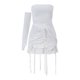 thumbnail image 1 of Vestido ajustado con cuello recto, vestido de una sola manga con vestido ajustado Vestido de una sola manga Rendimiento impulsado, 1 of 9