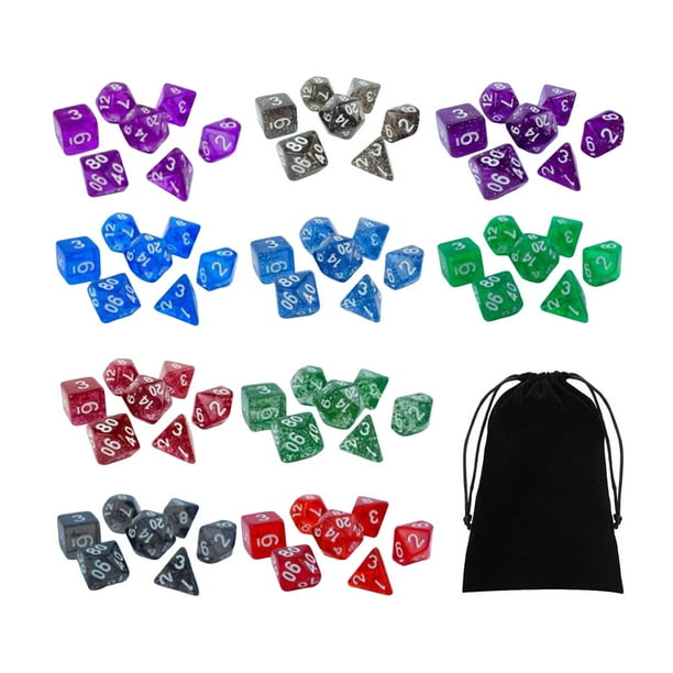 70 Piezas de Dados Acrílicos con Juguetes de Almacenamiento Juegos de Mesa Juegos de Dados para D12 D8 D10 D6 D4 , Estilo B Baoblaze dados de juego