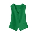 thumbnail image 6 of Vest Sleeveless V Neck Button Front Solid for Women Sunny Weekend Seasonal Favorite Casual Dressing Daily Commute Everyday Outfit Season Shift Summer Outfits, 6 of 6