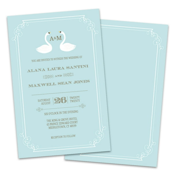 Personalized Swan Wedding Invitations - Walmart.com - Walmart.com