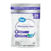 Great Value Premium Dishwasher Pacs, Fresh Scent, 26 Count