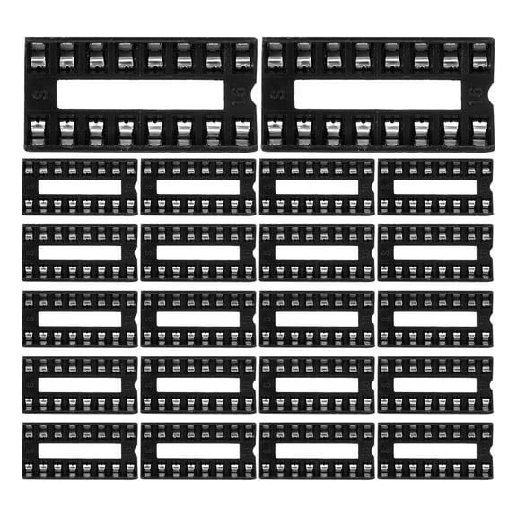 OUNONA 30pcs Black IC Connectors with Housing for Electronics Projects, , Size 0.75 x 0.35 x 0.28 inches