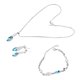 thumbnail image 5 of Kit De Collar, Pulsera Y Pendientes, Elegante Juego De 3 Piezas, Collar Azul, Pendientes, Pulsera, Hermosa aleación Para Boda, 5 of 7