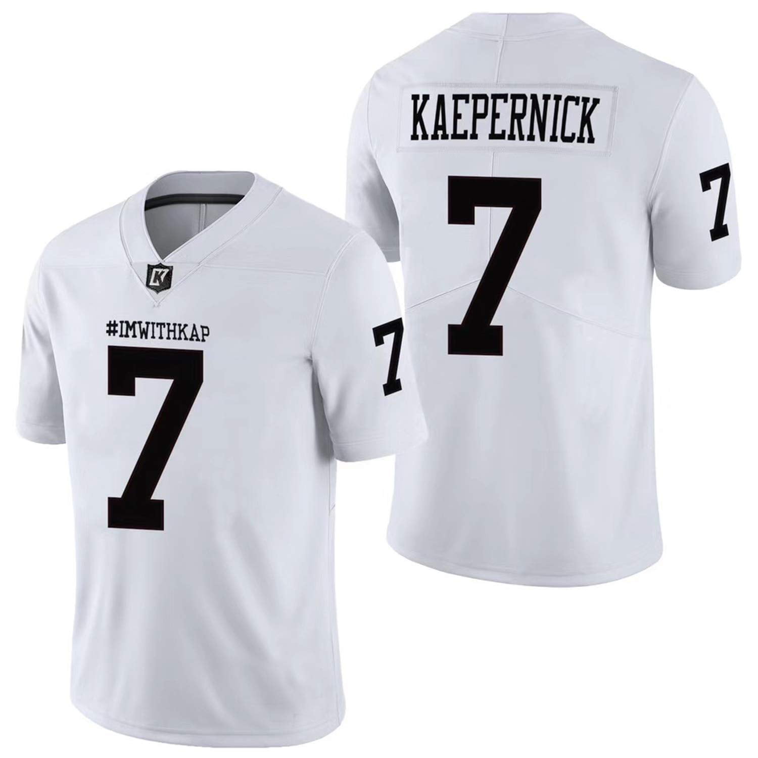 Villa #ImWithKap Colin Kaepernick Jersey 7 IM with KAP Football Jersey All Stitched Men Black White Movie Jerseys S-3XL 