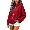thumbnail image 5 of Fancifize Girls Cozy Fleece Hoodie Jacket Full Zip Long Sleeve Hooded Sweatshirt Teens Kids Fall Lightweight Tops with Pockets, 5 of 7