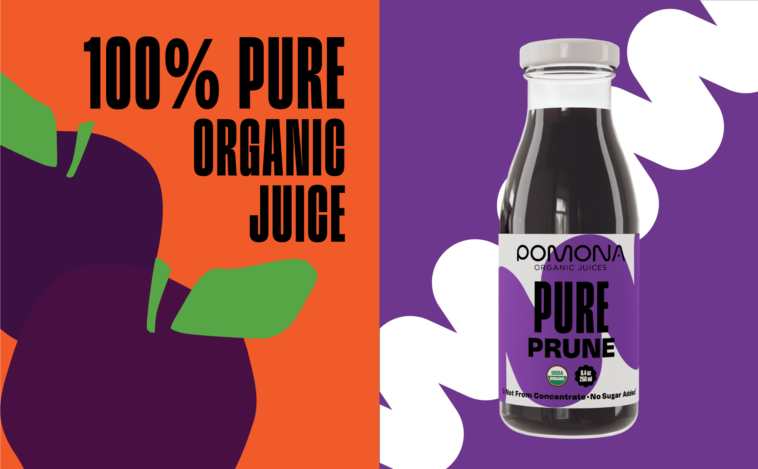 Pomona Organic Juices Prune Juice, 8.4 Oz Bottle (Pack of 12)