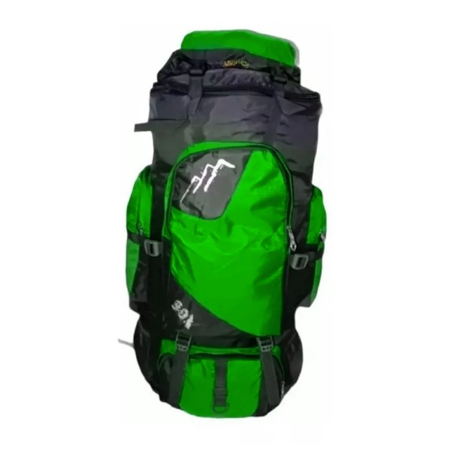 Mochila de viaje 90 litros impermeable de poliéster verde