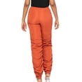 thumbnail image 3 of A2Y Women's Solid Sporty Style Ruched Adjustable Drawstring Jogger Pants Rust M, 3 of 3