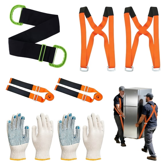 cyrico Moving Straps, 2-Person Lifting and Moving System with Padded Shoulder and Wrist Straps, Moving Straps for Furniture Appliances Mattresses Sofas Heavy and Bulky Objects, Supports up to 800lbs