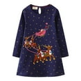 thumbnail image 2 of Baozhu Girls Christmas Dress Reindeer Snowflake Xmas Gifts Winter Sweater Dresses, 2 of 7