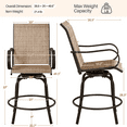 thumbnail image 2 of Yaheetech Outdoor Swivel Texteline Bistro Chairs with Armrest and Footrest, Set of 2, Brown, 2 of 10