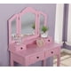 Buy In Cyprus: Roundhill Furniture Sanlo White Wooden Vanity Make Up Table And Stool Set