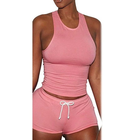

Gueuusu Women Yoga Gym Running Sports Bra Vest Shorts Athletic Set