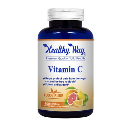 Healthy Way Liposomal Vitamin C - 1000mg Supplement - 100 Capsules - Supports Immune System & Collagen Health - NON-GMO USA Made 100% Money Back