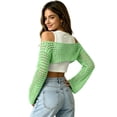 thumbnail image 3 of Women's Cropped Knit Shrug Top Lightweight Bell Sleeve Summer Cover-Up, Soft Breathable Cropped Cardigan Shrug for Casual & Beach, Cropped Shrug Women, 3 of 6