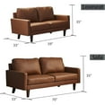 thumbnail image 3 of HomeStock Modern Motifs Stylish Modern Comfortable Couch for Living Room & Office Seating-Color:Brown,Size:Leather Sofa, 3 of 5