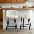 thumbnail image 3 of Set of 2 Upholstered Counter Height Barstools with Full Back and Metal Legs, Modern Chairs for Kitchen Island, 3 of 11