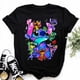 thumbnail image 4 of Camisetas con patrón de puntada para mujer, Tops de manga corta, camiseta de gran tamaño con cuello redondo, Top Y2k, nuevo, 4 of 5