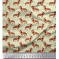 thumbnail image 1 of Soimoi Japan Crepe Satin Fabric Hat & Dachshund Dog Print Fabric by Yard 42 Inch Wide, 1 of 1