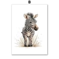thumbnail image 3 of Elefante, león, jirafa, tigre, cebra, arte de pared para guardería, pintura en lienzo, carteles e impresiones de animales, imágenes de pared, decoración de habitación de bebés y niños, 3 of 5