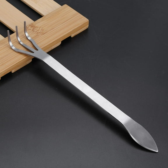 Stainless Steel Root Rake 3-Prong Loosen Soil Bonsai Tree Tools with Ergonomic Handle,Rake, Root Rake