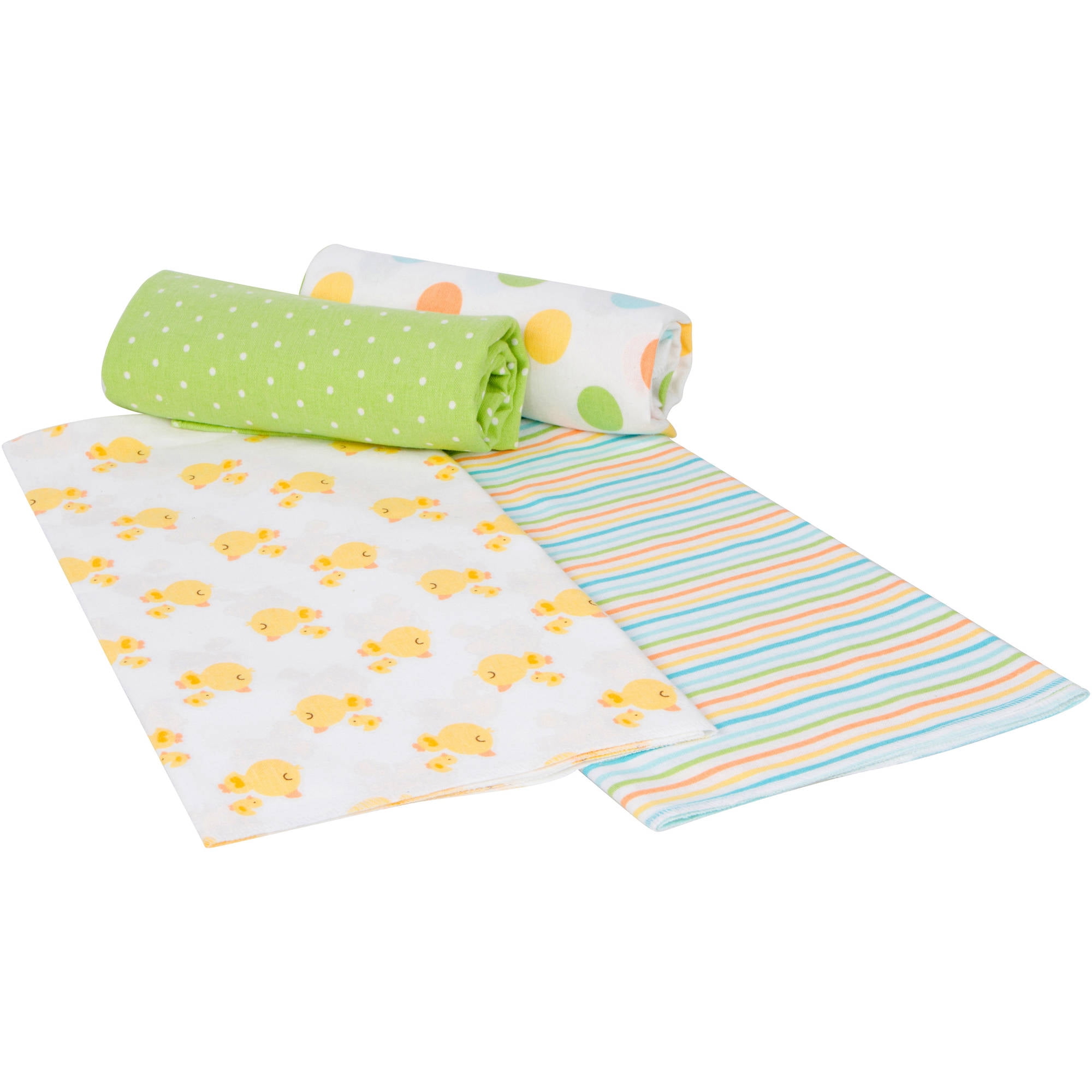 Gerber Flannel Receiving Blanket, Neutral, 4Pack