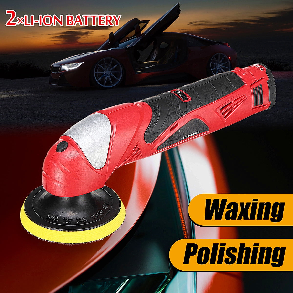 12V Car Polisher Waxing Polishing Machine 03000 RPM Adjustable Speed