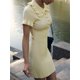 thumbnail image 4 of Vestido de punto con volantes vintage 2024 Vestido midi de punto de manga corta con solapa de verano para mujer Vestidos ajustados elegantes, 4 of 5