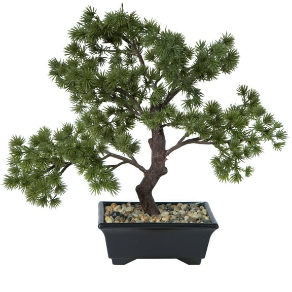 Vickerman 12" Artificial Potted Pine Bonsai Tree.