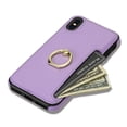 thumbnail image 4 of Allytech Wallet Case for Apple iPhone XS/ X 5.8", With Ring Holder Cash Pocket Kickstand Shockproof Slim Shell PU Leather TPU Back Cover Wallet Phone Case for Apple iPhone XS / X - Purple, 4 of 5