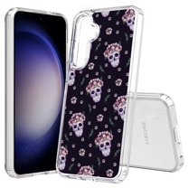 TalkingCase Slim Fit Phone Case Compatible for Samsung Galaxy S25  Plus(Not S25/ S25 Ultra), Sugar Skull Floral 1 Print, Lightweight,Flexible, USA Print